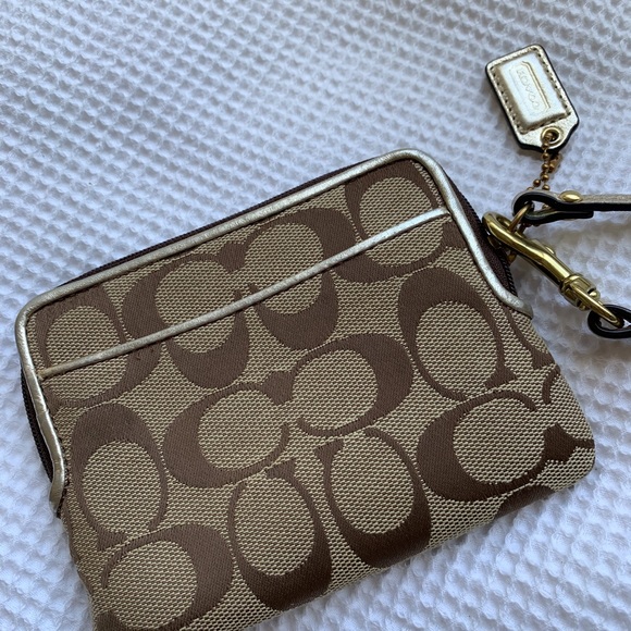 Coach Signature C Canvas Wristlet with Flower - Picture 7 of 13